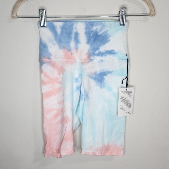 NWT Electric & Rose Tie Dye Women XS Medano Athletic Printed Bike Workout Shorts - Picture 2 of 10